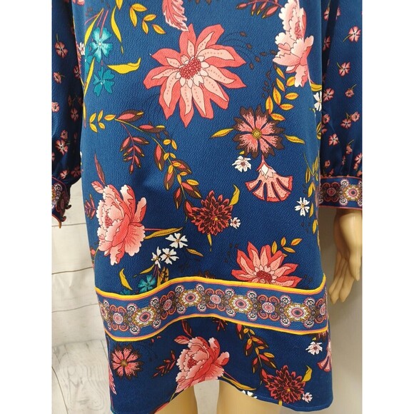 LOFT Women’s Top Tunic Blouse Floral Long Sleeve Petite XXS V Neck Buttons - Picture 2 of 11